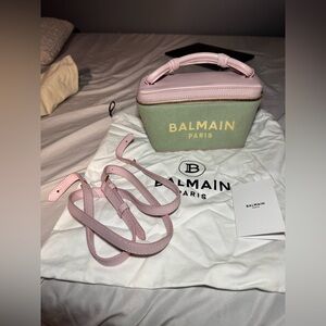 Balmain Pink and Green Cosmetic Bag
